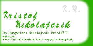 kristof mikolajcsik business card